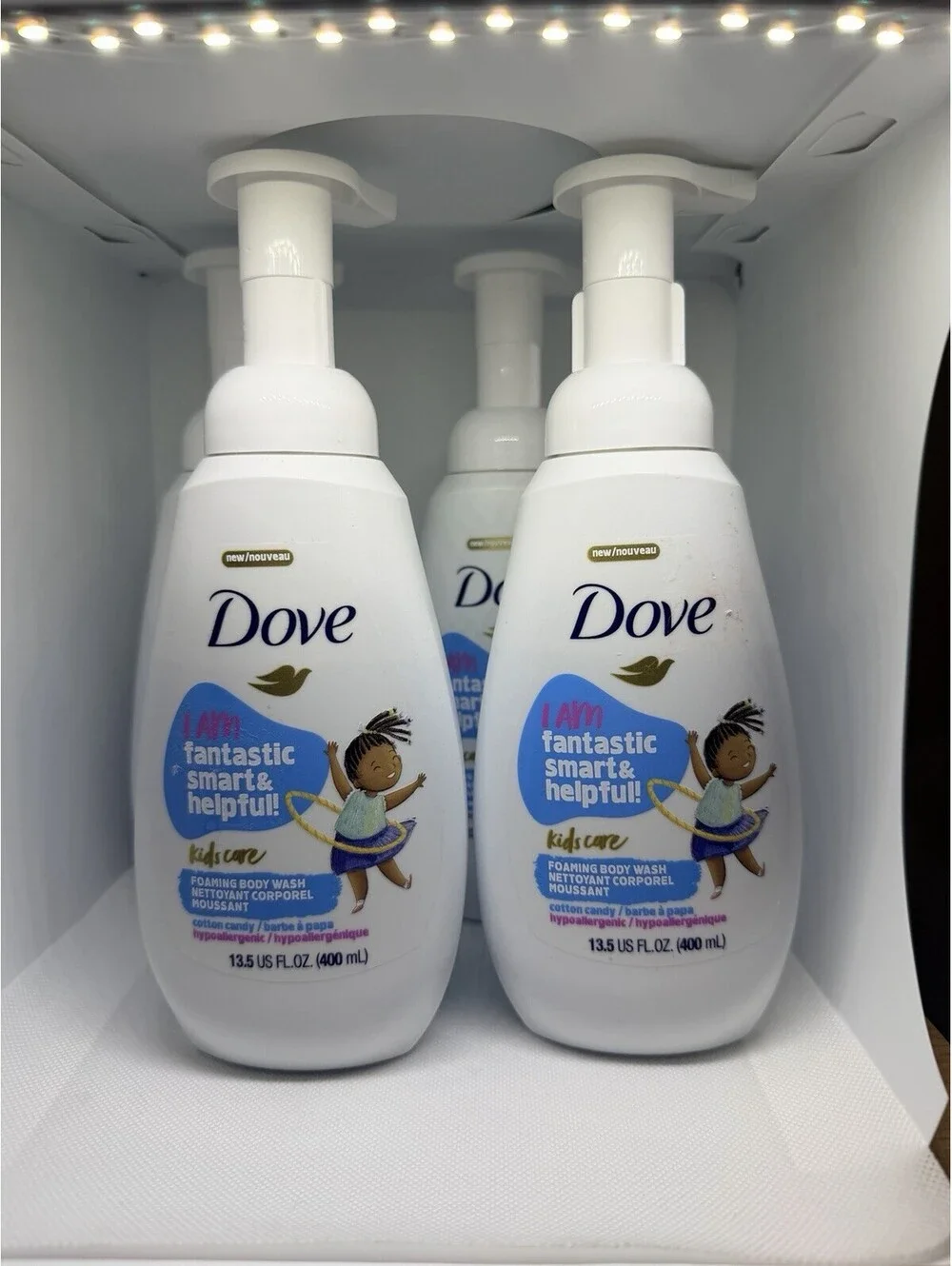 LOT OF 2 Dove Kids COTTON CANDY Hypoallergenic Foaming Body Wash 13.5oz ea